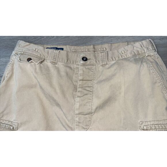 Ralph Lauren Pants Mens 40x30 Khaki Cargo Polo 67 Chino Vintage 90s DISTRESS Y2K - Picture 4 of 13
